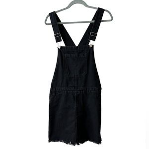 Black jean overall mini dress